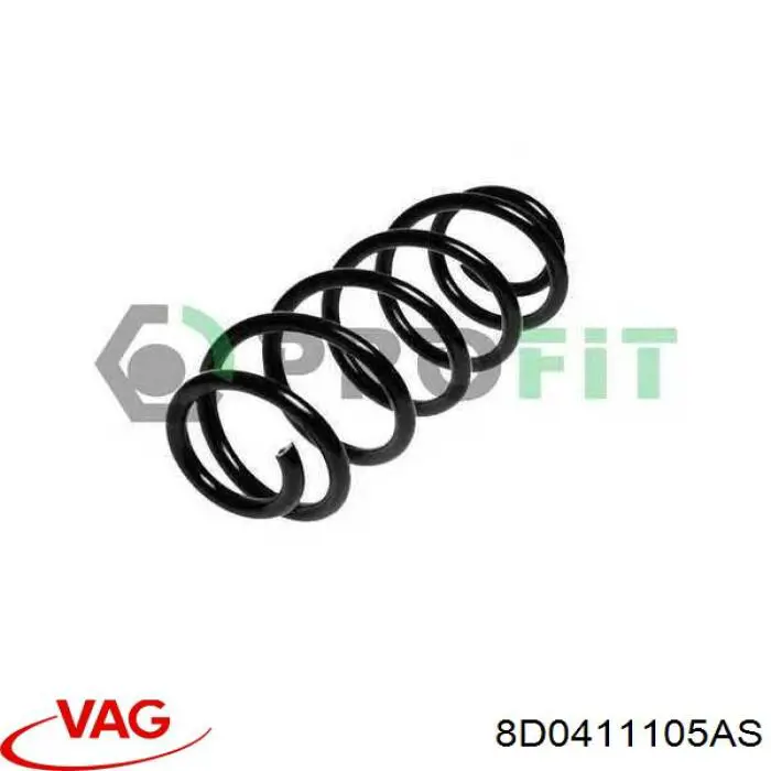 Пружина передня 8D0411105AS VAG