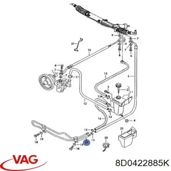 8D0422885K VAG Радіатор гідропідсилювача