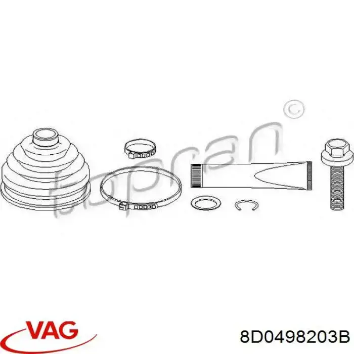 Пильник ШРУСа зовнішній 8D0498203B VAG