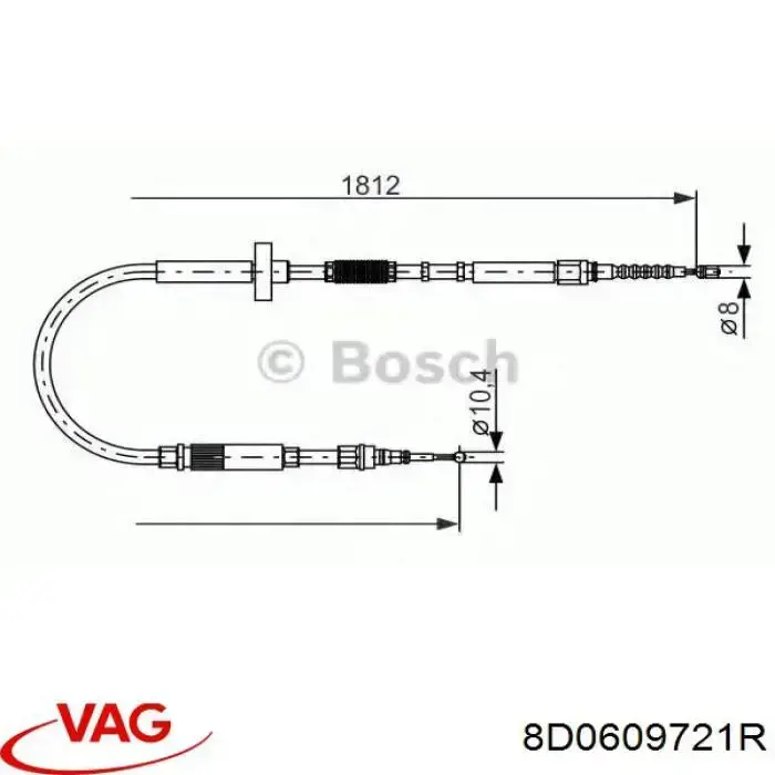 Трос стоянкового гальма задній лівий Adriauto 030269 ціна, від 35.43 USD
