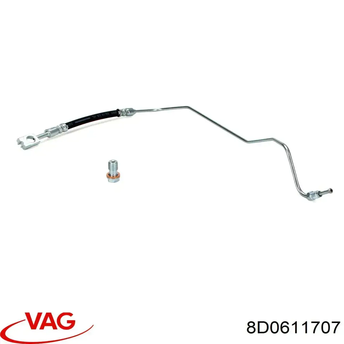 Шланг гальмівний передній VAG 8D0611707 ціна, від 5.36 USD