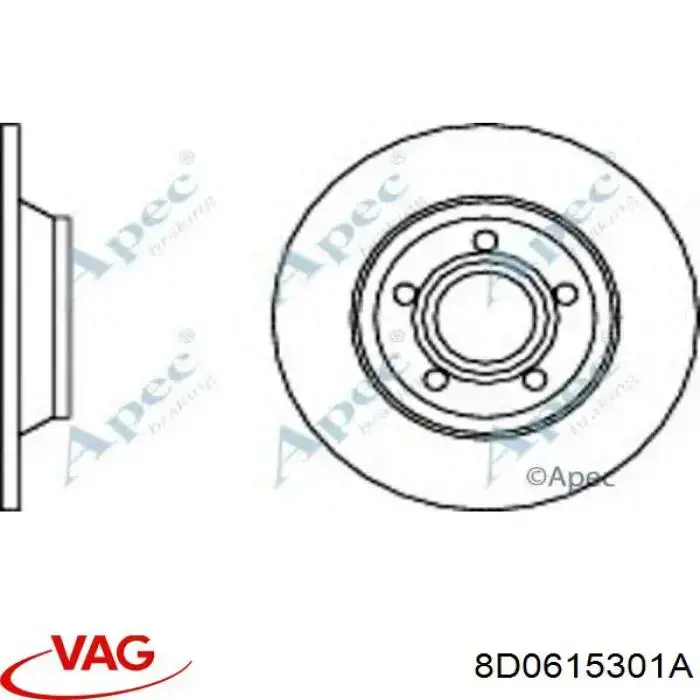 Диск переднього гальма VAG 8D0615301A ціна, від 27.07 USD