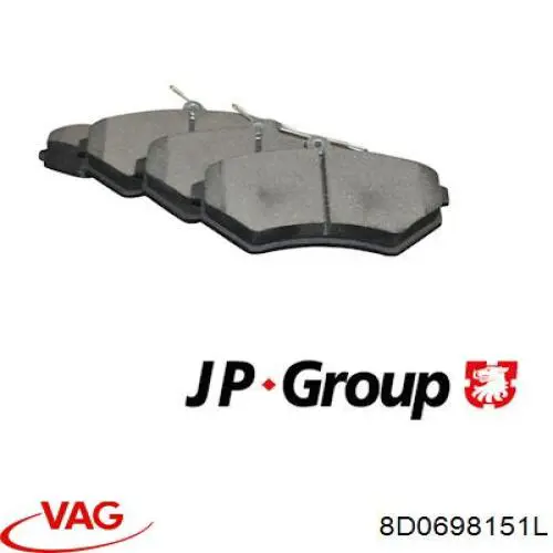 Гальмівні колодки VAG 8D0698151L ціна, від 14.71 USD