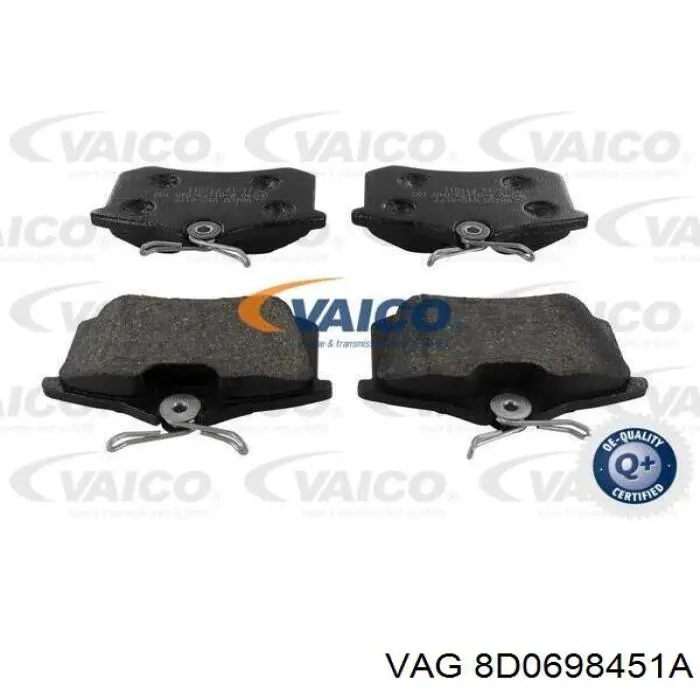 Колодки гальмові задні, дискові 8D0698451A VAG