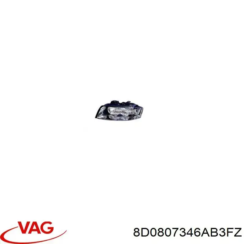 Решітка переднього бампера, права VAG 8D0807346AB3FZ