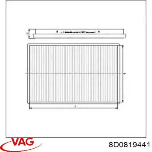 Фільтр повітряний обігрівача VAG 8D0819441 ціна, від 5.85 USD