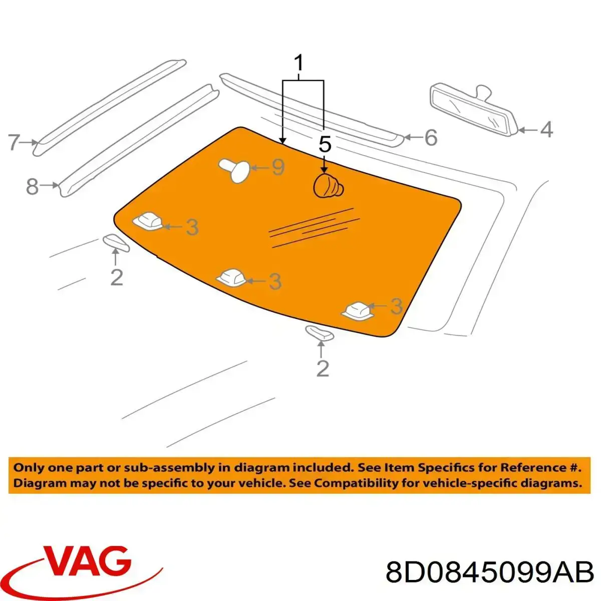 Автомобільне скло на Audi A4 B5 8D2