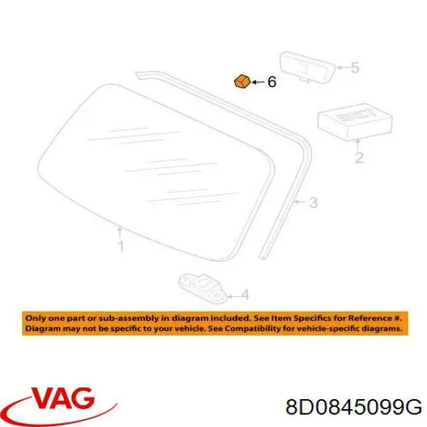 Купити 8D0845099G VAG Вікно вітрове