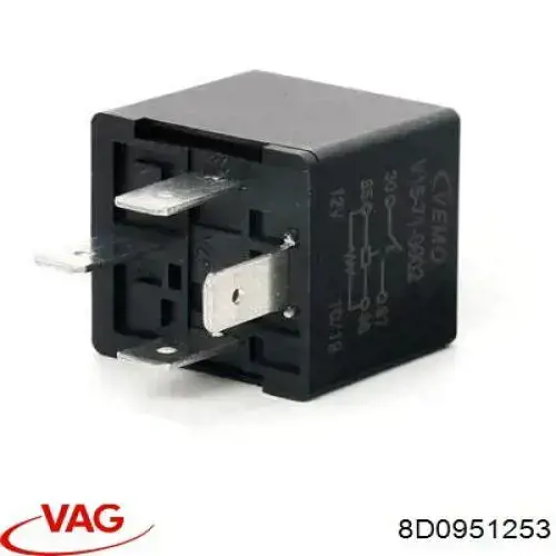 Купити 8D0951253 VAG Реле вентилятора