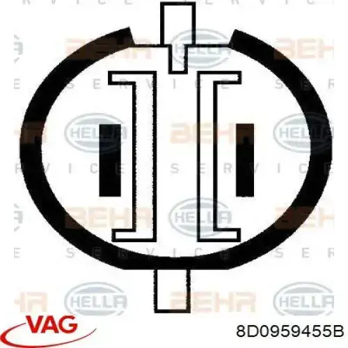8D0959455B VAG електровентилятор охолодження в зборі (двигун + крильчатка)