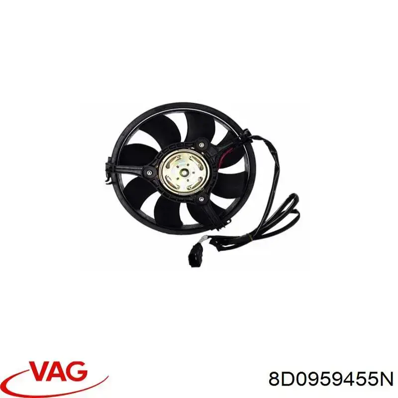 8D0959455N VAG електровентилятор охолодження в зборі (двигун + крильчатка)