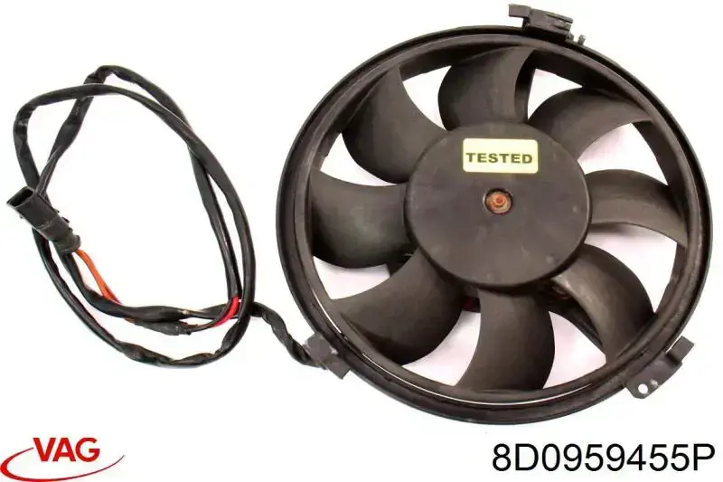 Купити 8D0959455P VAG Електровентилятор охолодження в зборі (двигун + крильчатка)