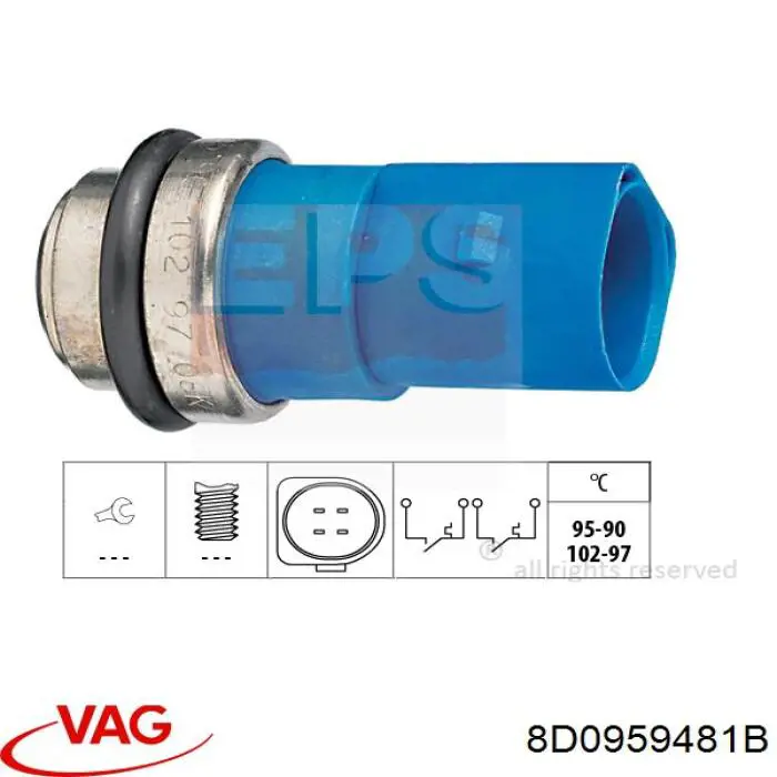 Купити 8D0959481B VAG Датчик включення вентилятора