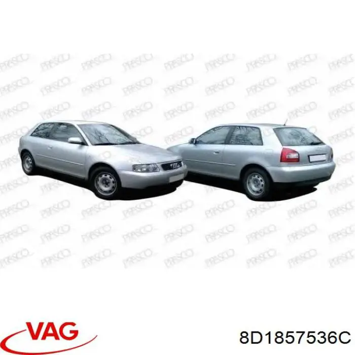 Дзеркальний елемент правого дзеркала заднього виду VAG 8D1857536C ціна, від 12.11 USD