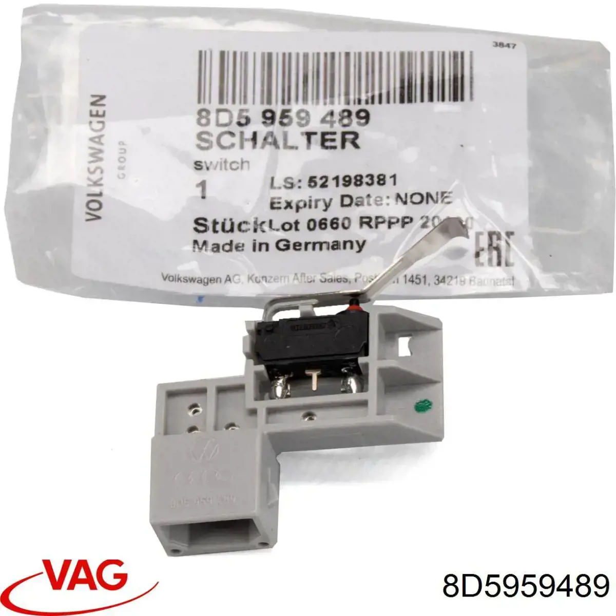 Купити 8D5959489 VAG Вимикач центрального замка