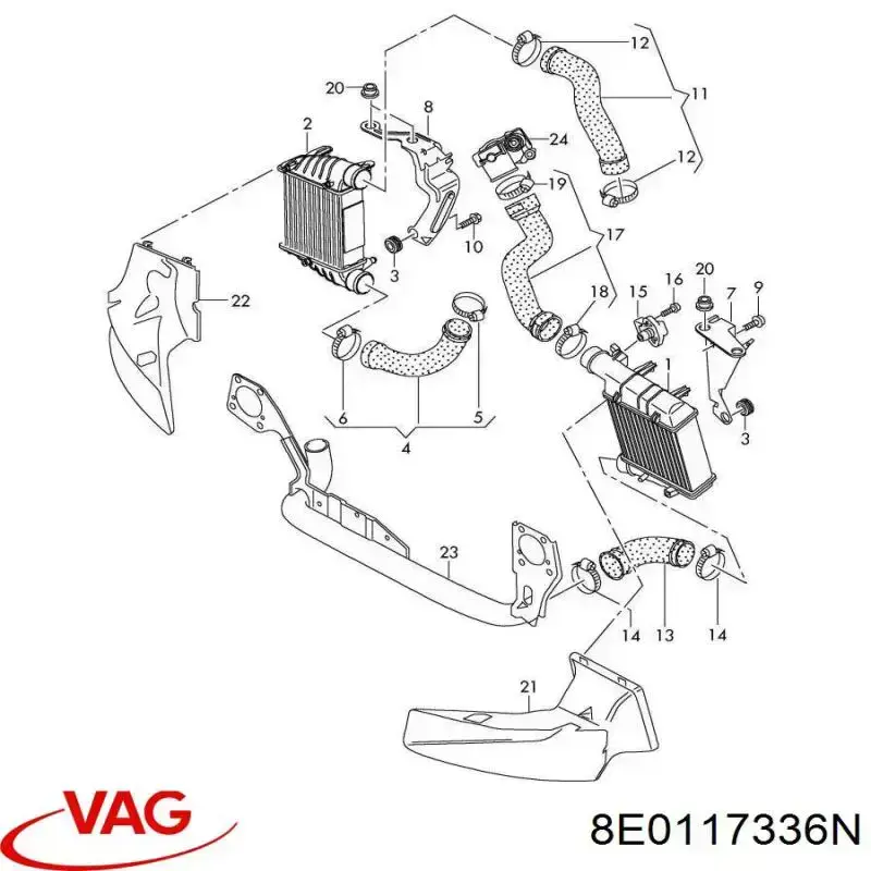 8E0117336N VAG Дифузор інтеркулера