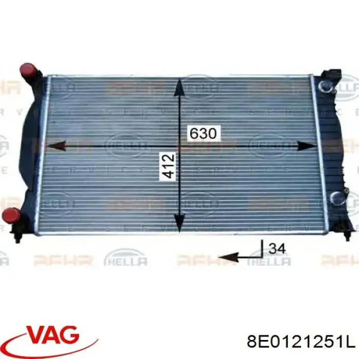 Радіатор основний VAG 8E0121251L ціна, від 73.46 USD