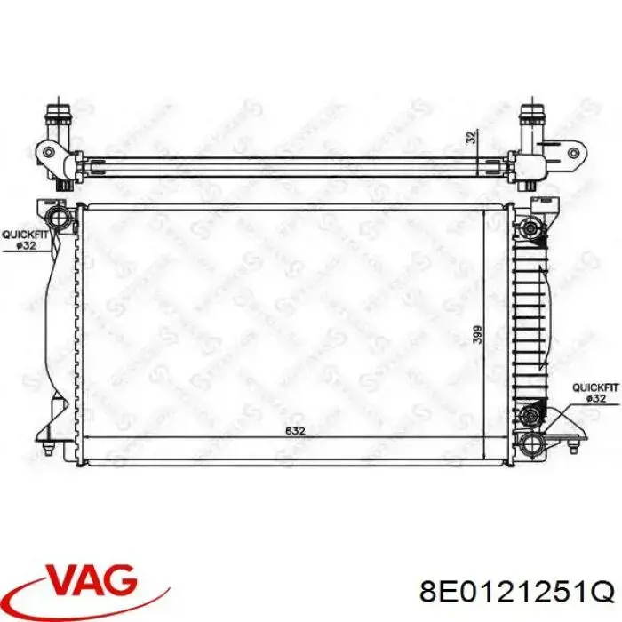 Радіатор основний VAG 8E0121251Q ціна, від 164.38 USD