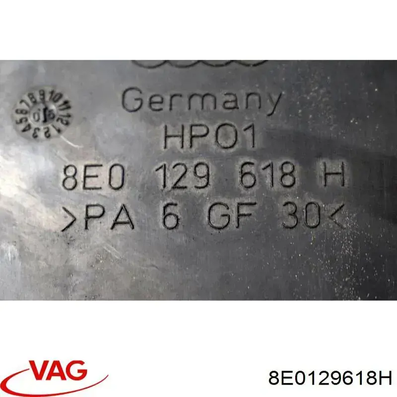 Патрубок повітряний, вхід повітряного фільтра 8E0129618H VAG
