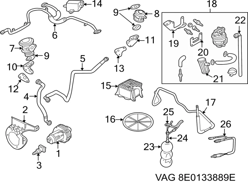  VAG 8E0133889A ціна, від 13.91 USD