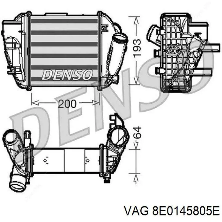 8E0145805E VAG Охолоджувач наддувочного повітря