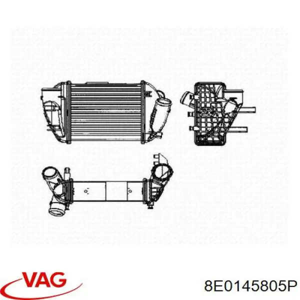 Система охолодження наддувочного повітря VAG 8E0145805P ціна, від 115.17 USD