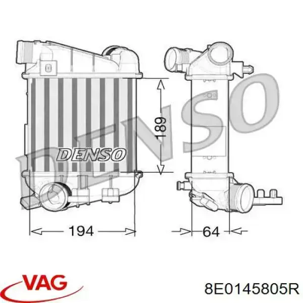 Купити 8E0145805R VAG Радіатор интеркуллера
