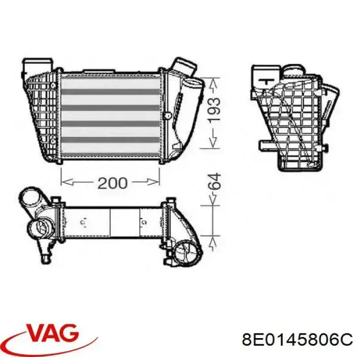 8E0145806C VAG радіатор интеркуллера