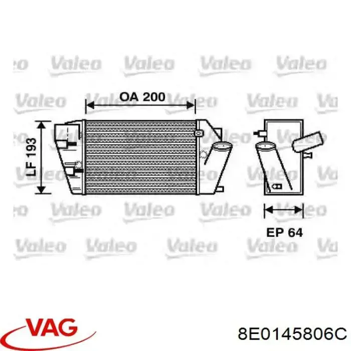 Купити 8E0145806C VAG Радіатор интеркуллера