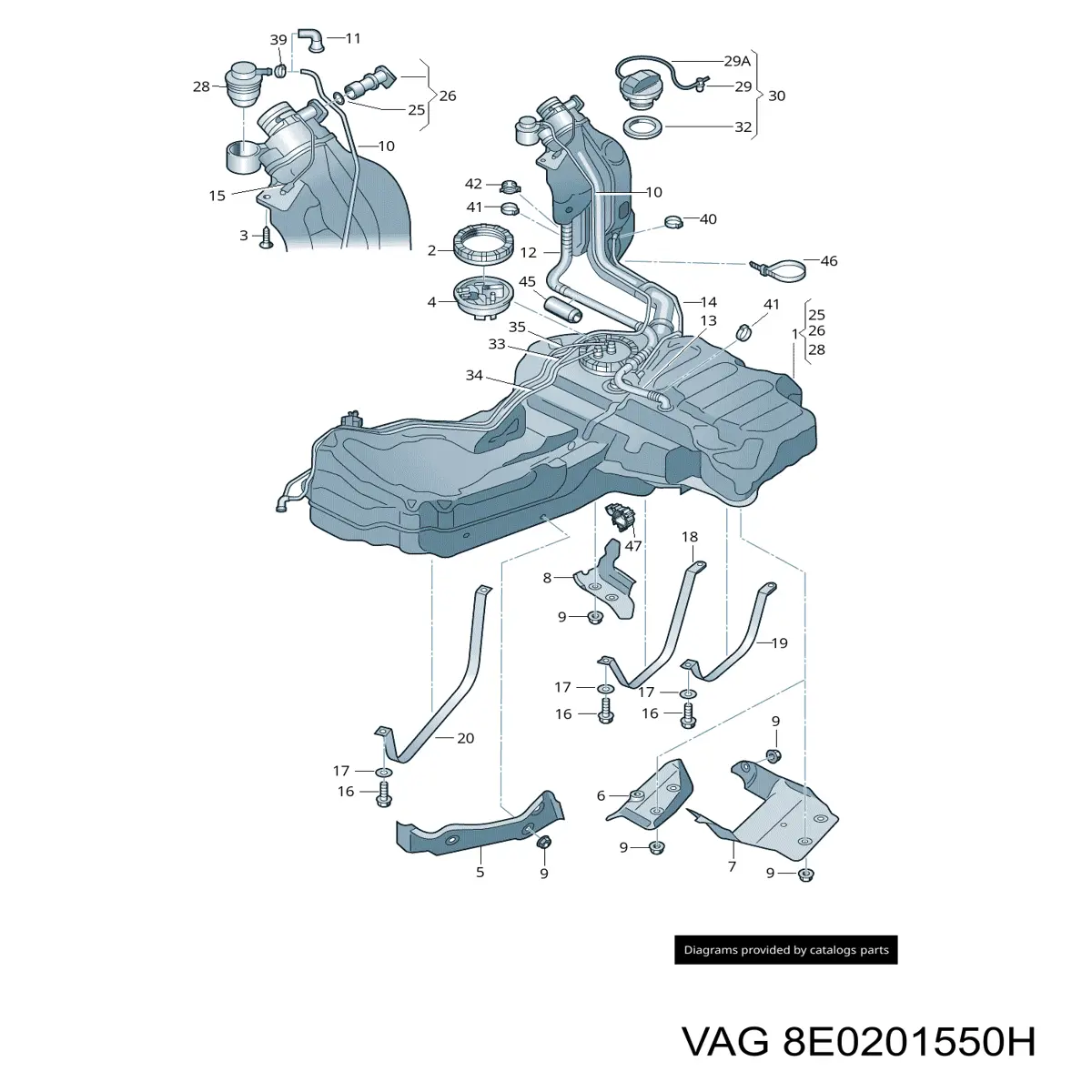 Кришка/пробка бензобака на Audi A4 (8E5)