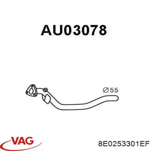 Купити 8E0253301EF VAG Вихлопна труба