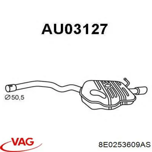 Купити 8E0253609AS VAG Вихлоп