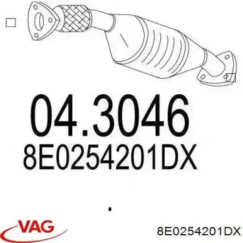 Купити 8E0254201DX VAG Перетворювач відпрацьованих газів