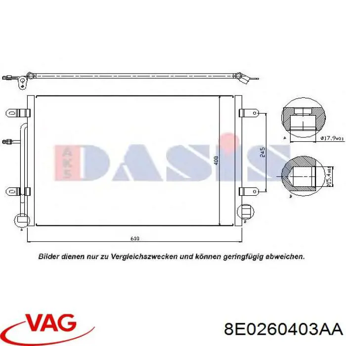 8E0260403AA VAG радіатор кондиціонера