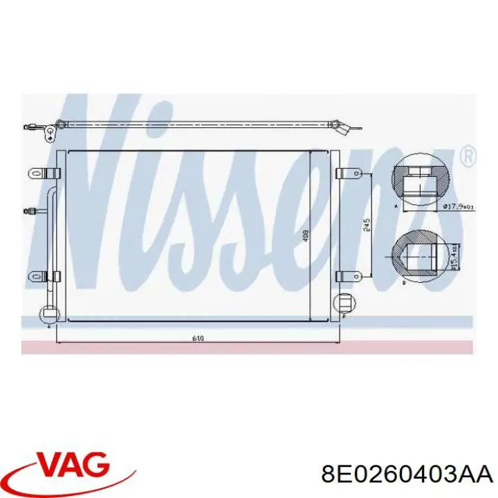Конденсатор кондиціонера VAG 8E0260403AA ціна, від 66.18 USD