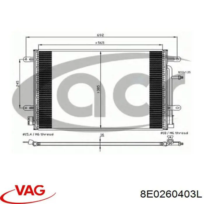 8E0260403L VAG радіатор кондиціонера