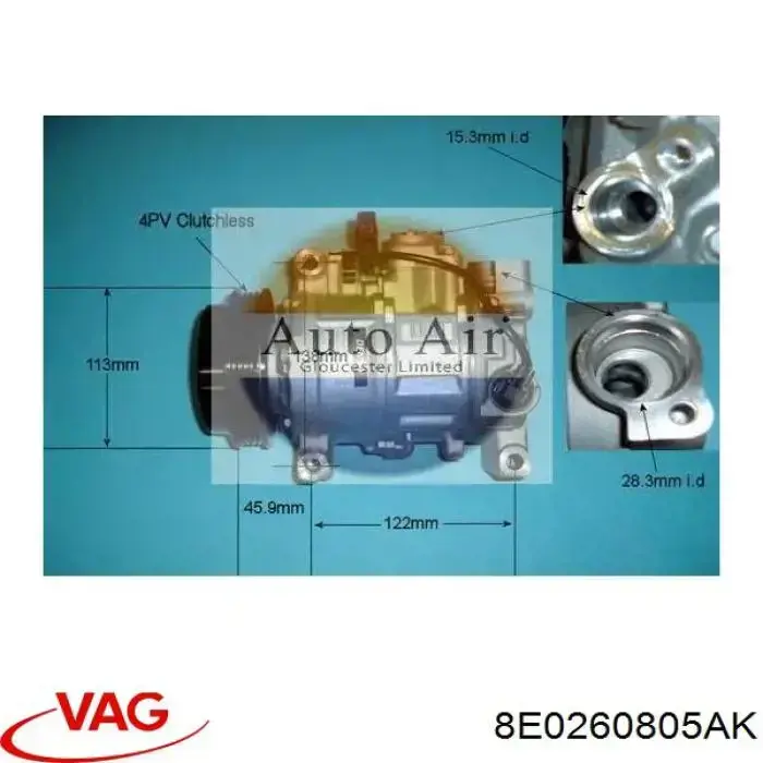 Купити 8E0260805AK VAG Компресор кліматичної установки