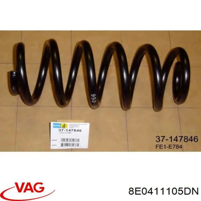 Пружина передня VAG 8E0411105DN ціна, від 491.31 USD