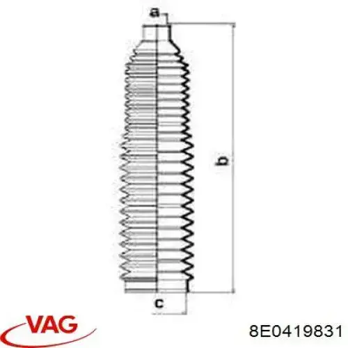 Пильник рульового механізму/рейки, правий VAG 8E0419831 ціна, від 4.83 USD