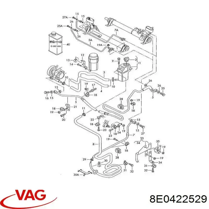 Купити 1J0422529A VAG Клапан зворотній рульової рейки