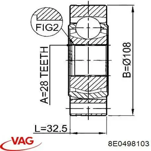 ШРКШ внутрішній, передній VAG 8E0498103 ціна, від 29.22 USD