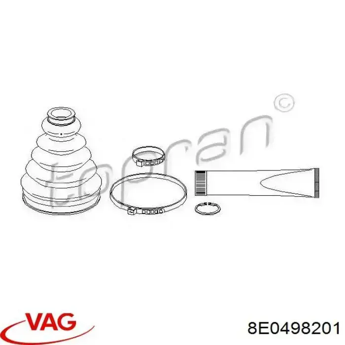 8E0498201 VAG Пильник ШРКШ внутрішній, передній півосі