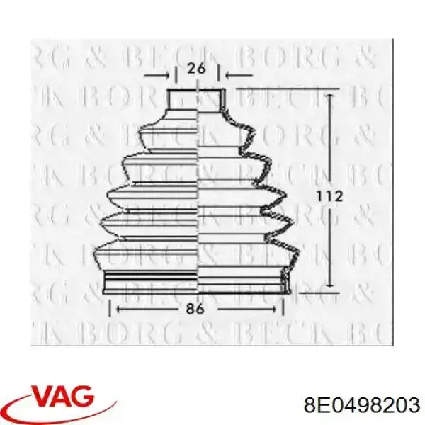 Пильник ШРУСа зовнішній 8E0498203 VAG