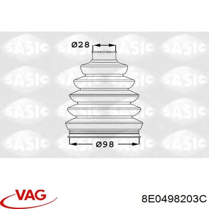 Купити 8E0498203C VAG Пильник шарніра приводу