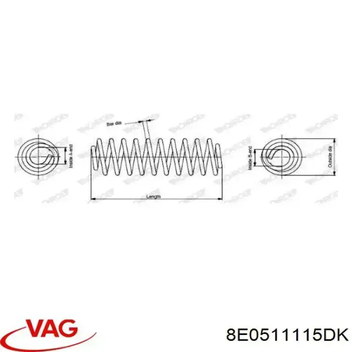 Пружина задня 8E0511115DK VAG