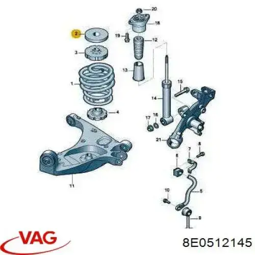 Проставка (гумове кільце) пружини задньої VAG 8E0512145 ціна, від 11.32 USD