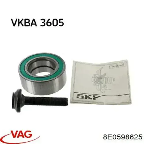 Підшипник задньої ступиці 8E0598625 VAG