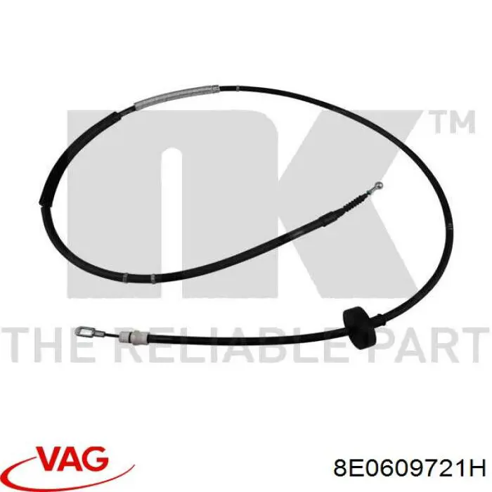 Трос стоянкового гальма задній лівий VAG 8E0609721H ціна, від 12.67 USD
