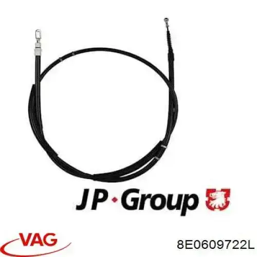 Трос стоянкового гальма задній правий VAG 8E0609722L ціна, від 12.46 USD