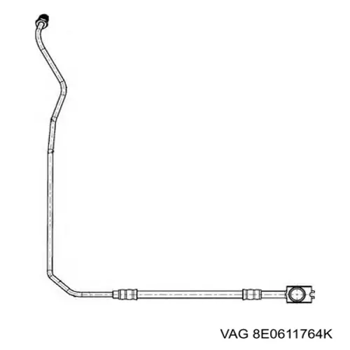 Шланг гальмівний задній, правий VAG 8E0611764K ціна, від 20.96 USD